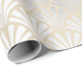 Papel De Presente Art Deco Ivory Silver Cinzas Scales Seashell Elega