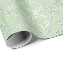 Papel De Presente Art Deco Mint Green Silver Scales Vip