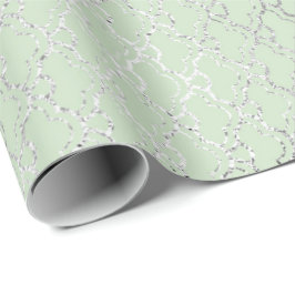 Papel De Presente Art Deco Mint Green Silver Scales Vip