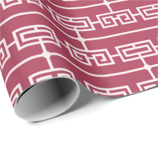Papel De Presente Art Deco Pattern 09 - Rosa claro em rosa de frambo