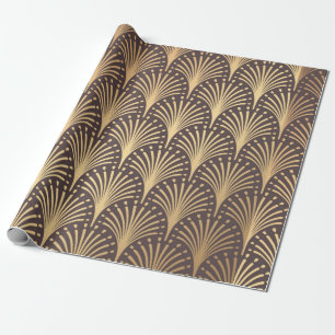 Papel De Presente Art Deco Pattern. Fundo de ouro perfeito. Mini