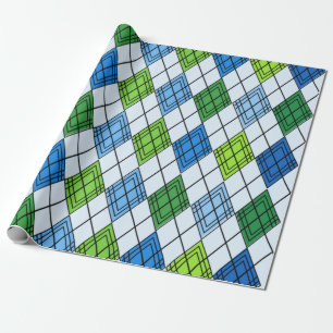 Papel De Presente Art Deco Rain Argyle