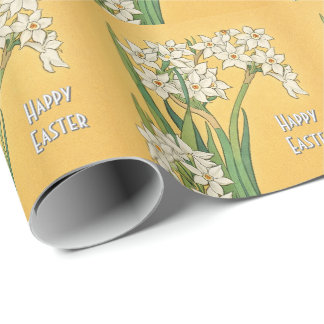 Papel De Presente Art Nouveau Narcissus Flowers – Easter
