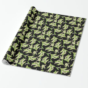 Papel De Presente Art Nouveau Style Giftwrap, Lírios em Preto