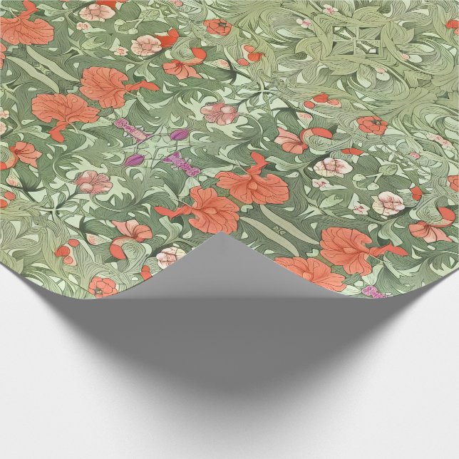Papel De Presente Art Noveau Victorian Floral Inspirado (Ponta)