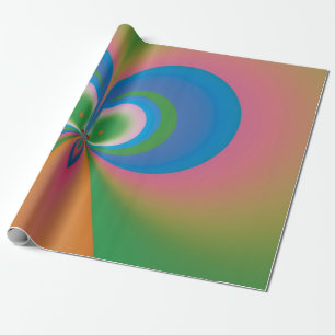 Papel De Presente Arte Abstrata Borboleta Azul