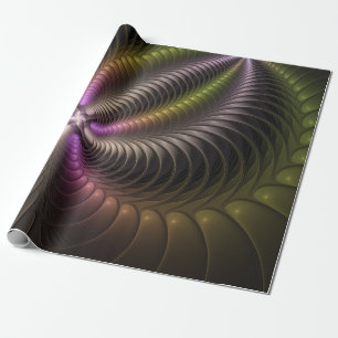 Papel De Presente Arte abstrata brilhante e colorida de fractal 3D