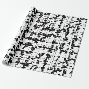Papel De Presente Arte abstrata orgânica preto e branco Design