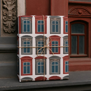 Papel De Presente Arte Arquitetônica Ornamentada de Janela Europeia