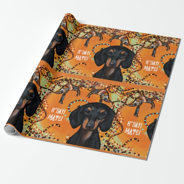 PAPEL DE PRESENTE ARTE AUSTRALIANO                   (Desenrolado)