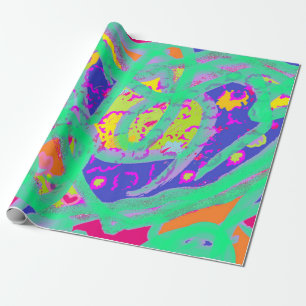 Papel De Presente Arte azul clara e ensolarada inspira pinos espirro
