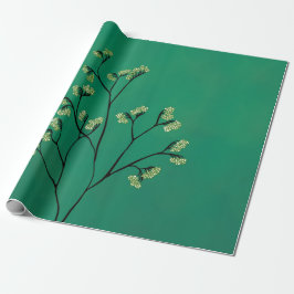 Papel De Presente Arte Botânica Minimalista de Planta Verde