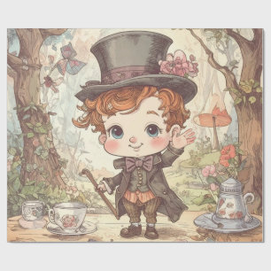Papel De Presente Arte Caprichosa do Chapeleiro Maluco da Floresta E