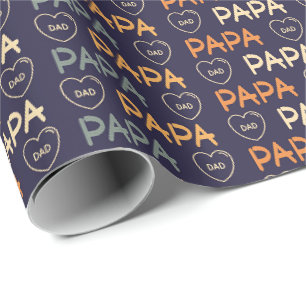 Papel De Presente Arte com palavras Cool Dad Papa