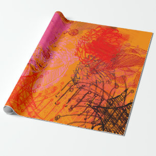 Papel De Presente Arte contemporânea. A mão fez arte. Textura colori