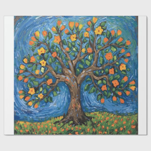 Papel De Presente Arte da árvore da vida,Celta