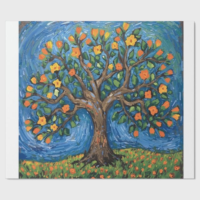 Papel De Presente Arte da árvore da vida,Celta (Aberto)