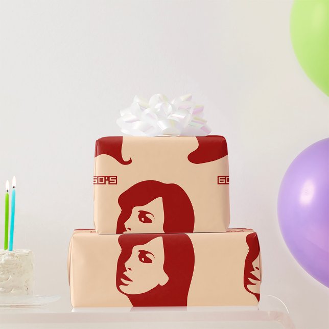 Papel De Presente Arte da Ilustração Mundialista da Mulher Retroativ (Criador carregado)