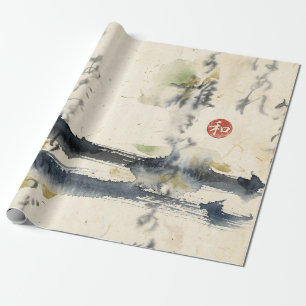 Papel De Presente Arte de Caligrafia Japonesa Vintage (11)