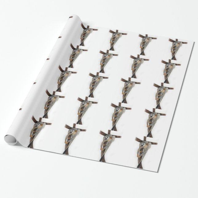 Papel De Presente arte de caneta de macaco-aranha desenhado à mão (Desenrolado)