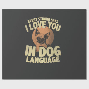 Papel De Presente Arte de Citação de Cachorro Amor Impressão de Pata