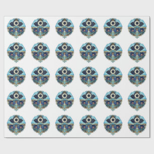 Papel De Presente Arte de Fantasia Noturna da Lua e Árvore da Vida
