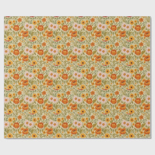 Papel De Presente arte de flor silvestre dos sonhos florais vintage