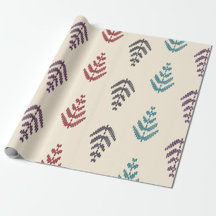 Papel De Presente Arte de fundo das folhas étnicas. Padrão sem costu