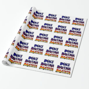 Papel De Presente Arte de Gradiente Peace Hakuna Matata