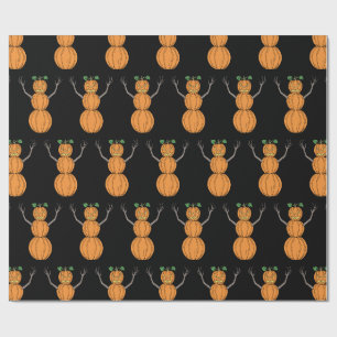Papel De Presente Arte de Halloween do Homem Abóbora