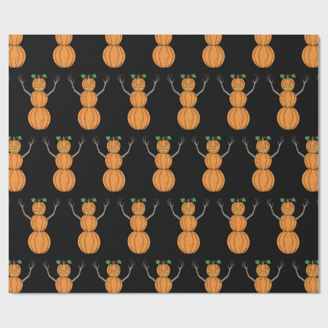 Papel De Presente Arte de Halloween do Homem Abóbora (Aberto)