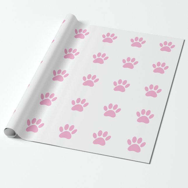 Papel De Presente Arte de Impressão de Pata de Cachorro (Desenrolado)
