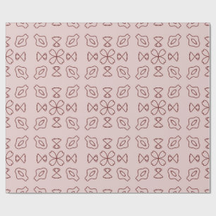Papel De Presente Arte de Linha Geométrica Minimalista Elegante e Se