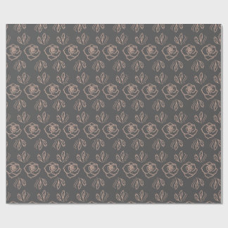 Papel De Presente Arte de linha Rosa Blush / Floral Elegante