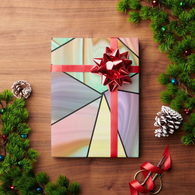 Papel De Presente Arte de Marble Moderno Abstrato boho (Presente de Natal)