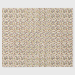 Papel De Presente Arte de padrão de rolagem floral vintage francês o