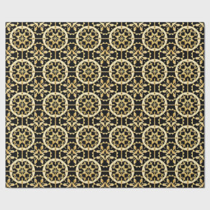 Papel De Presente Arte de Padrão Geométrico Dourado Elegante