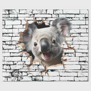 Papel De Presente Arte de Quebra de Parede 3D de Coala – Safari Real