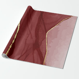 Papel De Presente Arte de resina, fundo abstrato de marsala vermelho