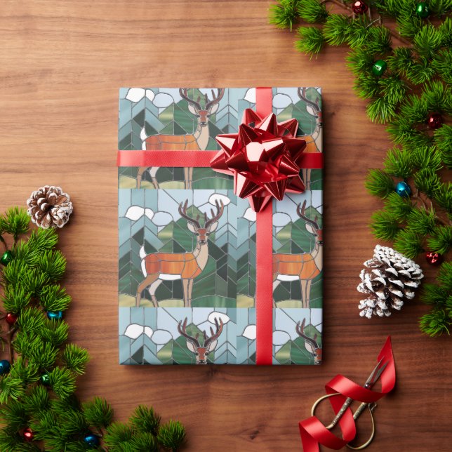 Papel De Presente Arte De Vidro Arrejada, Estilo De Vidro Estilado (Presente de Natal)