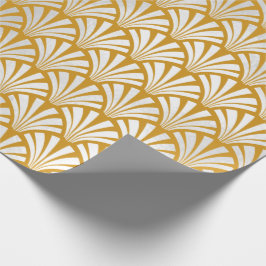 Papel De Presente Arte Deco Cinzas de Prata de Mostarda