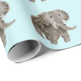 Papel De Presente Arte do elefante do animal selvagem