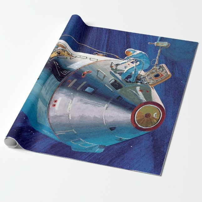 Papel De Presente Arte do Módulo de Comando e Serviço Apollo 15 da N (Desenrolado)