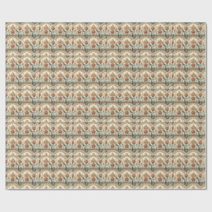 Papel De Presente Arte do Pavão do Palácio Real Indiano com Padrão F