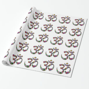Papel De Presente Arte do Símbolo Floral Namaste