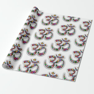 Papel De Presente Arte do Símbolo Floral Namaste