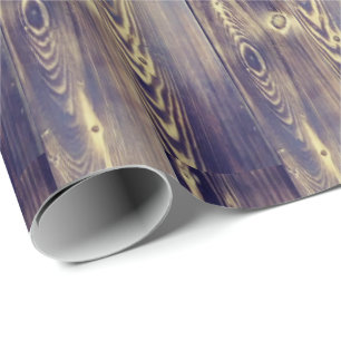 Papel De Presente Arte do Woodgrain