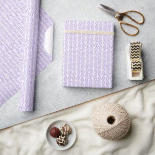 Papel De Presente Arte do Zigzag branco roxo e violeta de anca