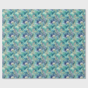 Papel De Presente arte em aquarela de sereias