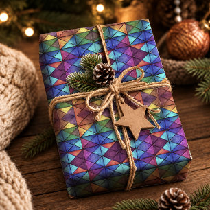 Papel De Presente Arte em Mosaico de Vidro Manchado Diamante Colorid